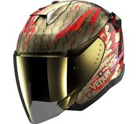 Shark Skwal i3 Jet Venum Casco Jet, negro-rojo-oro, tamaño M para Hombres