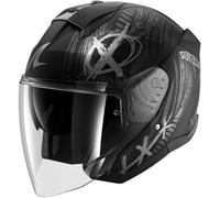 Shark Skwal Jet Shiever, casco abierto XXL female Mate Negro/Gris