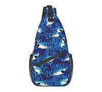 Shark Sling Bag Crossbody Mochila para Hombres Mujeres, Duradero Ajustable Gimnasio Deporte Viajes Senderismo Ciclismo Caminar Mochila