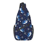 Shark Sling Bag Crossbody Mochila para Hombres Mujeres, Duradero Ajustable Gimnasio Deporte Viajes Senderismo Ciclismo Caminar Mochila