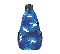 Shark Sling Bag Crossbody Mujeres Hombres Mochila de Viaje en el Pecho Deportes de Ocio Correr al Aire Libre Senderismo Talla única