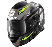 Shark Spartan Adrian Parassol Mat Casco, antracita/verde, Talla XS (53/54)