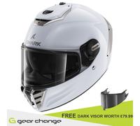 Shark Spartan RS - Blank W01 (Blanco roto/Gris) - Visera oscura libre