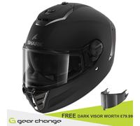 Shark Spartan RS Blank Casco, negro, tamaño S para Hombres