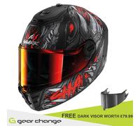Shark Spartan RS Motocicleta Moto Casco Shaytan Matt KRA - Visera Oscura Libre