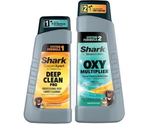 Shark StainStriker Solución de Limpieza, pack de 2 botellas, 1 x StainStriker Oxy Multiplier 946 ml & 1 x CarpetXpert Deep Clean Pro 473 ml, compatible con la serie Shark PX200, XSKBSBND200EUT