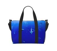 Shark Swimming Under the Sea - Bolsa de viaje grande estampada para gimnasio, fin de semana y viaje de negocios, ligera