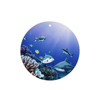 Shark Swimming Under The Sea - Juego de ambientadores colgantes redondos de lavanda para interiores de automóviles, paquete de 10/24 tarjetas
