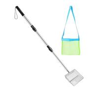 Shark Tooth Sifter,Portable Adjustable Handle Shovel - Interactive Seaside Discovery Travel-Friendly Mesh Seashell Scooper For Beach,for Hunting Sifting Collecting Beachcombing Sea Coast Vacation