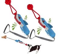 Shark Tug of War - Juguete interactivo de cuerda chirriante para razas medianas y grandes, juguete chirriante para entrenamiento al aire libre, alivio del aburrimiento y quema de energía (2 piezas)