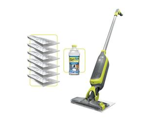 Shark VacMop 2 en 1 trapeador de vacío inalámbrico para suelo duro, 6 recambios de almohadillas desechables, limpiador de suelos multisuperficie de 355 ml, ligero 1,5 kg, almohadillas desechables sin