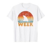 Shark Vintage Ocean Wildlife Week Verano 2025 Amantes de los tiburones Camiseta