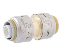 SharkBite Acoplamiento de transición de polibutileno máximo de 1/2 pulgada, accesorio de fontanería de latón a presión para conectar, tubo PEX, cobre, CPVC, PE-RT, HDPE, UR4008A