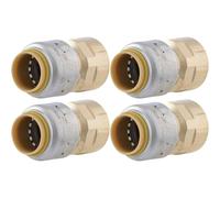 SharkBite Adaptador FNPT máximo de 1/2 x 1/2 pulgadas, paquete de 4, accesorio de fontanería de latón a presión, tubo PEX, cobre, CPVC, PE-RT, HDPE, UR072A4