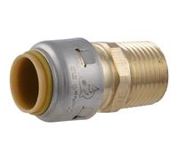 SharkBite Adaptador MNPT máximo de 1/2 pulgada, accesorio de fontanería de latón de empuje para conectar, tubo PEX, cobre, CPVC, PE-RT, HDPE, UR120A