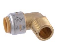 SharkBite Codo adaptador macho de 90 grados máximo de 1/2 pulgada x 1/2 pulgada, empuje para conectar, tubo PEX, cobre, CPVC, PE-RT, HDPE, UR280A