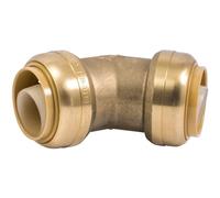 SharkBite Codo de 1 pulgada y 45 grados, ajuste de latón de empuje para conectar, tubo PEX, cobre, CPVC, PE-RT, HDPE, U660LFA