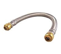 SharkBite Manguera de acoplamiento de reparación flexible de 1/2 x 18 pulgadas, empuje para conectar accesorios de fontanería de latón, tubo PEX, cobre, CPVC, PE-RT, HDPE, UR3008FX18