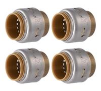 SharkBite Max - Tapa de empuje de 3/4 pulgadas, paquete de 4, accesorio de fontanería de latón a presión, tubo PEX, cobre, CPVC, PE-RT, HDPE, UR518A4