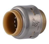 SharkBite Tapa de empuje máxima de 1/2 pulgada, accesorio de fontanería de latón a presión para conectar, tubo PEX, cobre, CPVC, PE-RT, HDPE, UR514A