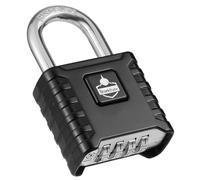 SharkByte Candado de combinación resistente [resistente a la intemperie] 52 mm, cerradura de 4 dígitos para exteriores con grillete de acero inoxidable de 8 mm, candado de código antioxidante y