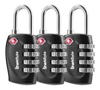 SharkByte Candados de equipaje aprobados por la TSA, candado de combinación de seguridad de 4 esferas, candado de viaje para maletas, maleta, cremallera, mochila, bolsa de viaje, gimnasio, candado con