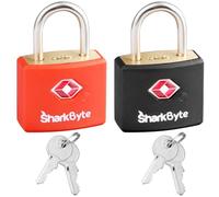 SharkByte TSA - Candados de viaje con llave [2 unidades] Cerraduras para equipaje y taquillas de gimnasio