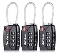 SharkByte TSA Candados para maleta, candado de combinación de seguridad de 4 esferas, candado de viaje de alambre flexible para maletas, maletas, bolsa de viaje, gimnasio, código de casillero, candado