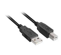 Sharkoon 4044951015245 cable USB 0,5 m USB A USB B Negro - Cables USB (0,5 m, USB A, USB B, 2.0, Male connector/Male connector, Negro)