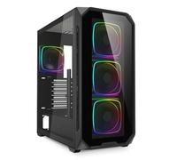 Sharkoon Carcasa para PC AK5G RGB ATX, 4x120 mm, cristal templado, USB-C, Negro