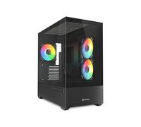 CAJA GAMING SHARKOON MK6 RGC MICRO ATX NEGRO 3XVENT 120MM 2XUSB SN FUENTE