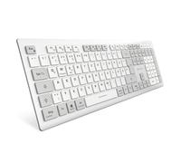 Sharkoon OfficePal K30W - Teclado inalámbrico, Color Blanco