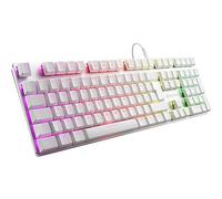 Sharkoon PureWriter RGB Teclado mecánico de Perfil bajo (iluminación RGB, interruptores Azules, Teclas Planas, Efectos de iluminación, Cable USB extraíble) Blanco