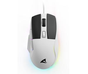 Sharkoon SGM35 Ratón para juegos Blanco - ratón con cable para juegos con un máximo de 6400 ppp e iluminación RGB debajo del cuerpo