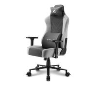 Sharkoon SGS30 SKILLER Gamingstuhl Silla Gaming Tela, con Kopfkissen y Lendenkissen, Hasta 130 kg, Gris Grey FABRIC BK/GY