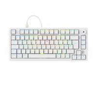 Sharkoon SKILLER SGK25 - 75% de disposición, interruptores Huano Red intercambiables en caliente (lubricados), iluminación RGB, disposición QWERTY, blanco