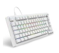 Sharkoon Skiller SGK25 RGB - Teclado para juegos, diseño del 75%, intercambio en caliente, interruptores lubricados Huano Red, color blanco