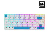 Sharkoon Skiller SGK50 S3 PBT blanco, teclado RGB para juegos, Gateron G PRO 3.0 amarillo, 75% de diseño
