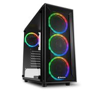 Caja Pc Gaming SHARKOON TG4M / Media torre ATX / Cristal tempaldo y rejilla frontal / 4 ventiladores 120mm ARGB