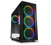 Caja Pc Gaming SHARKOON TG4M / Media torre ATX / Cristal tempaldo y rejilla frontal / 4 ventiladores 120mm ARGB