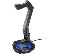 Sharkoon X-Rest 7.1 - Soporte para Auriculares, USB, Tarjeta de Sonido, Negro