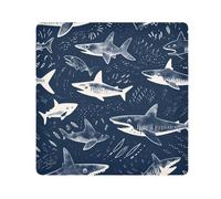 Sharks-2735 - Paño autoadhesivo mágico para lente de cámara, protector de lentes, bolsa de maquillaje, 13.8 x 13.8 pulgadas, multicolor, 21.7x21.7in, moderno