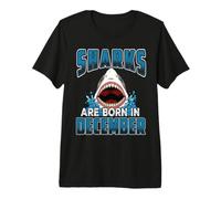 Sharks Are Born In December Birthday Funny Shark Lover Camiseta Premium