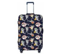 Sharks In Sunglasses - Fundas elásticas para equipaje de viaje, 45,7 a 81,3 cm, Black, S