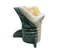Sharks Popcorn Bucket - Funny 50th Anniversary Bucket of This Great White, Enjoy Popcorn Bravely, Silicone Reusable 3D Shark Design for Movie Nights,