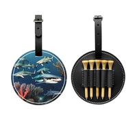 Sharks Under The Sea - Bolsa de almacenamiento para camisetas de golf con estampado negro, diseño portátil, fácil de organizar