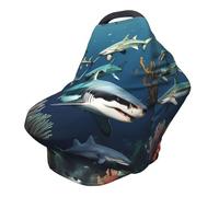 Sharks under The Sea - Funda versátil para silla de paseo con impresión completa, especialmente diseñada para tu bebé