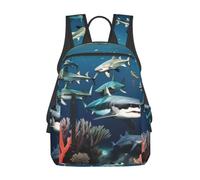 Sharks Under the Sea - Mochila ligera e informal de gran capacidad