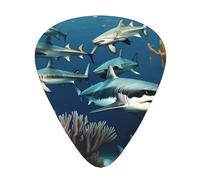 Sharks under the sea púas de guitarra en tamaños finos, medianos y gruesos, juego de 12 piezas, adecuado para guitarra eléctrica y varios instrumentos