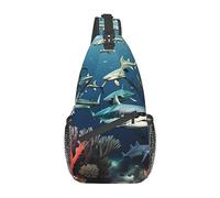 Sharks Under The Seapatterned - Bolsa de lona unisex para viajes, senderismo, escalada, correr, ciclismo., Tiburones bajo el mar, Talla única